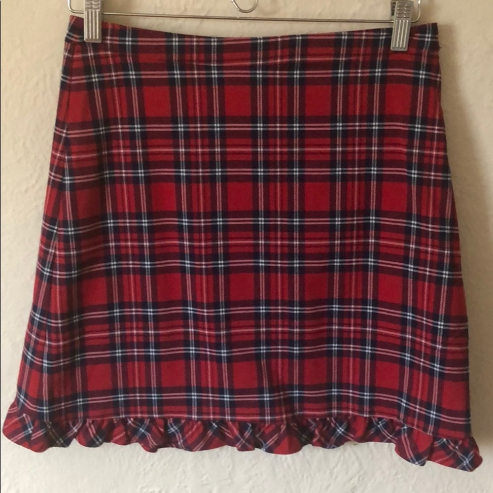 Draper James Ruffle Hem Skirt in Angie Plaid